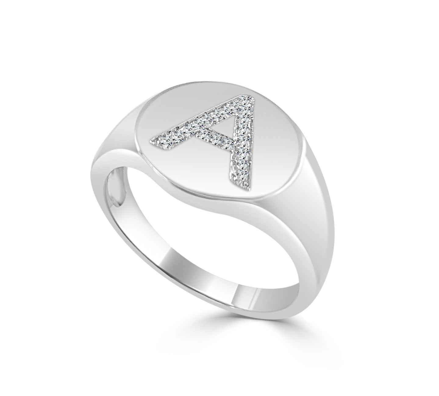 The Gold and Diamond Initial Signet Ring