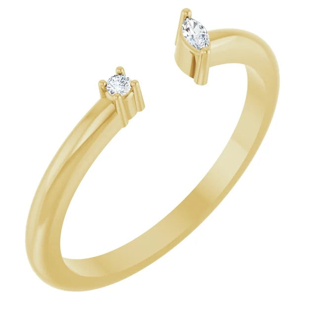 The negative space 14k gold ring