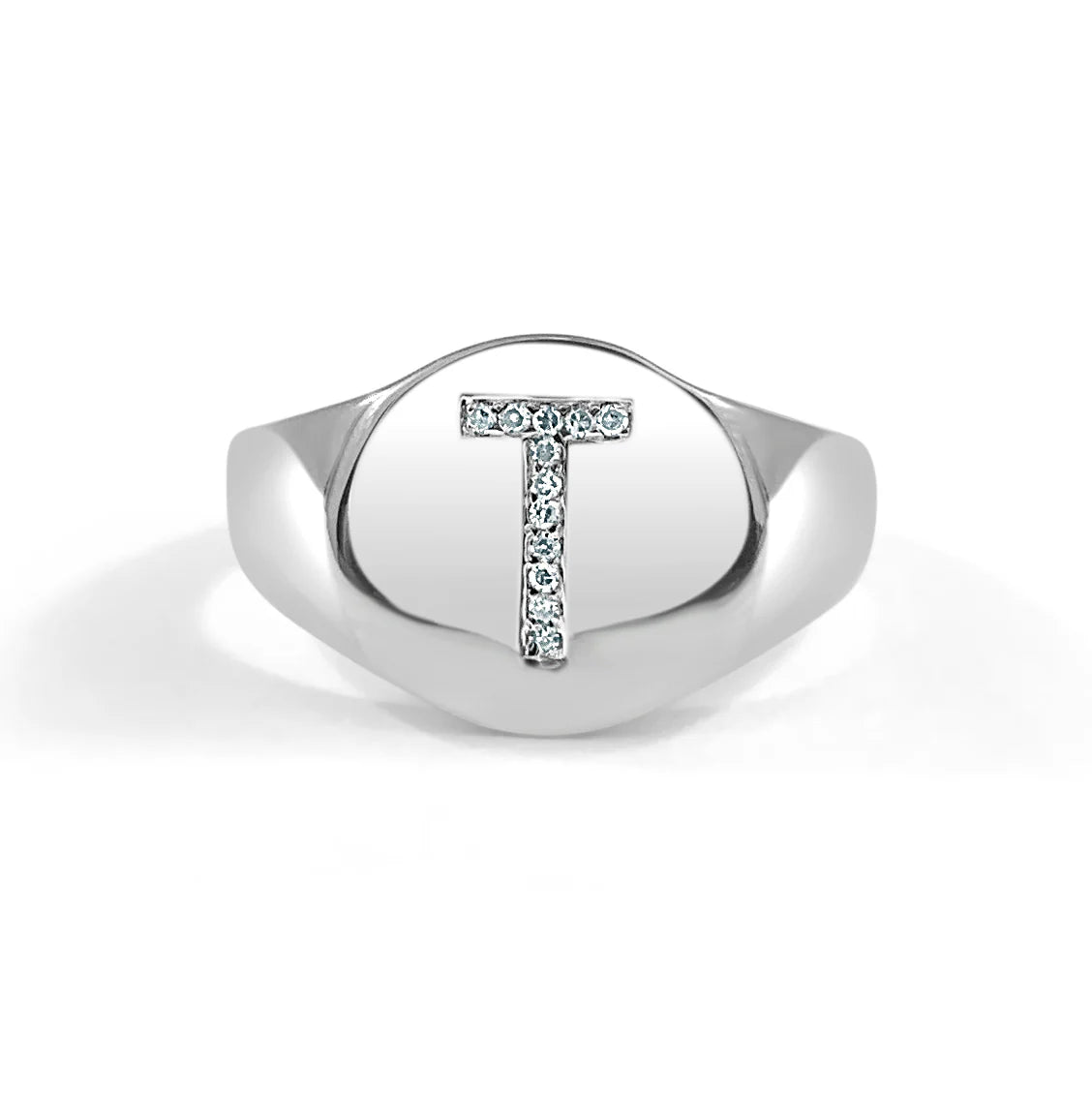 The Gold and Diamond Initial Signet Ring