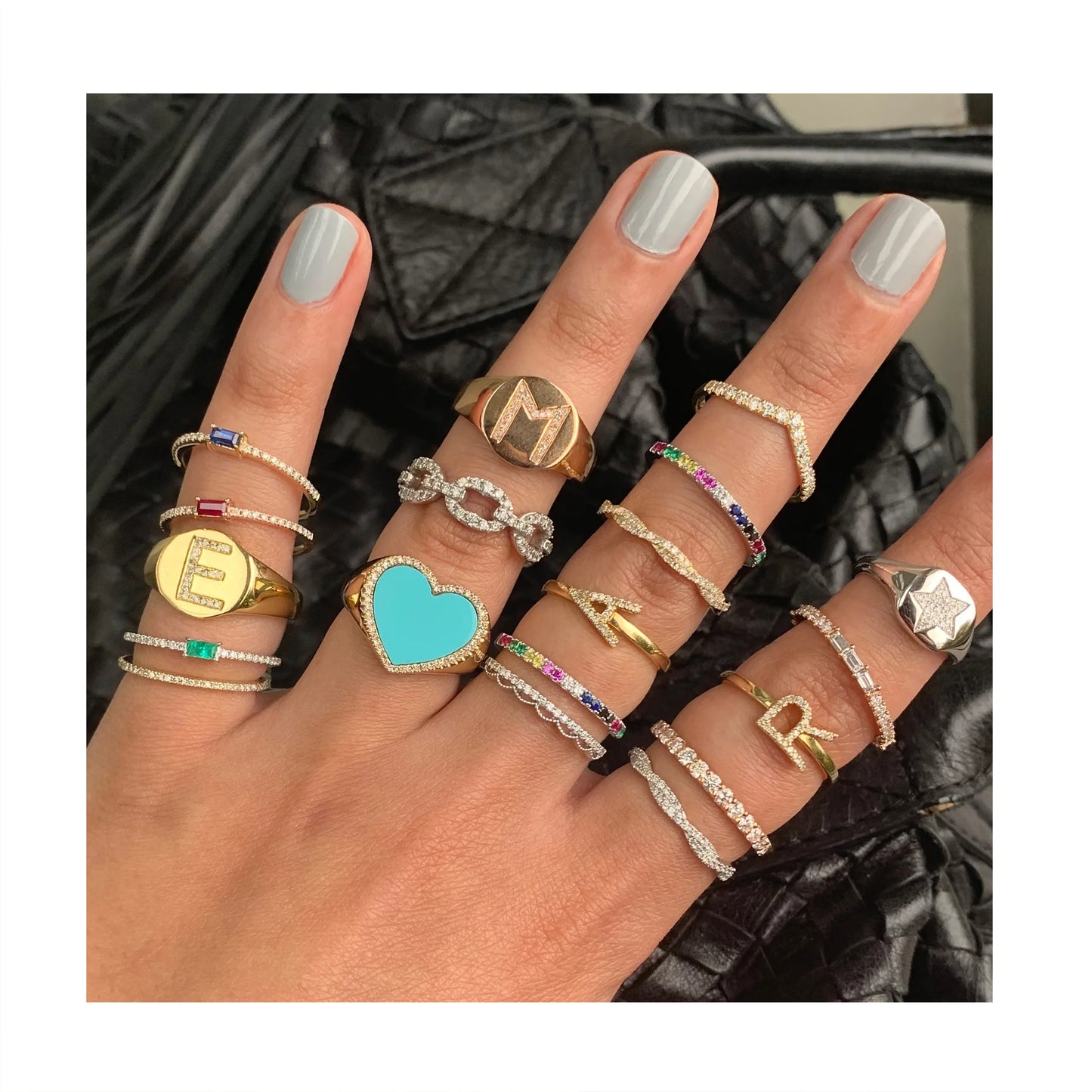 The Gold and Diamond Initial Signet Ring