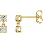 Two Stone Diamond Earrings
