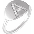 Natural Diamond Initial Ring