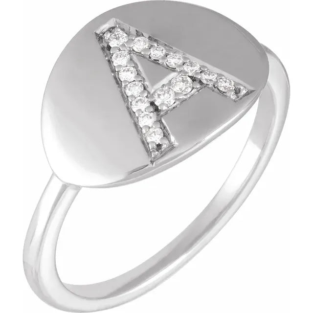 Natural Diamond Initial Ring