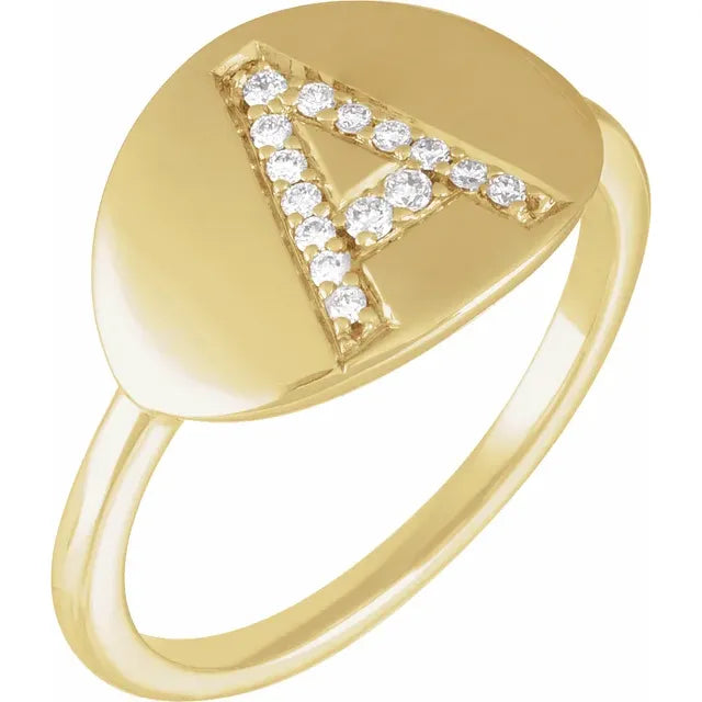 Natural Diamond Initial Ring