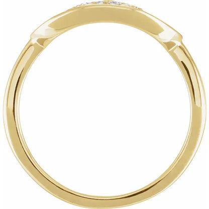 Natural Diamond Initial Ring