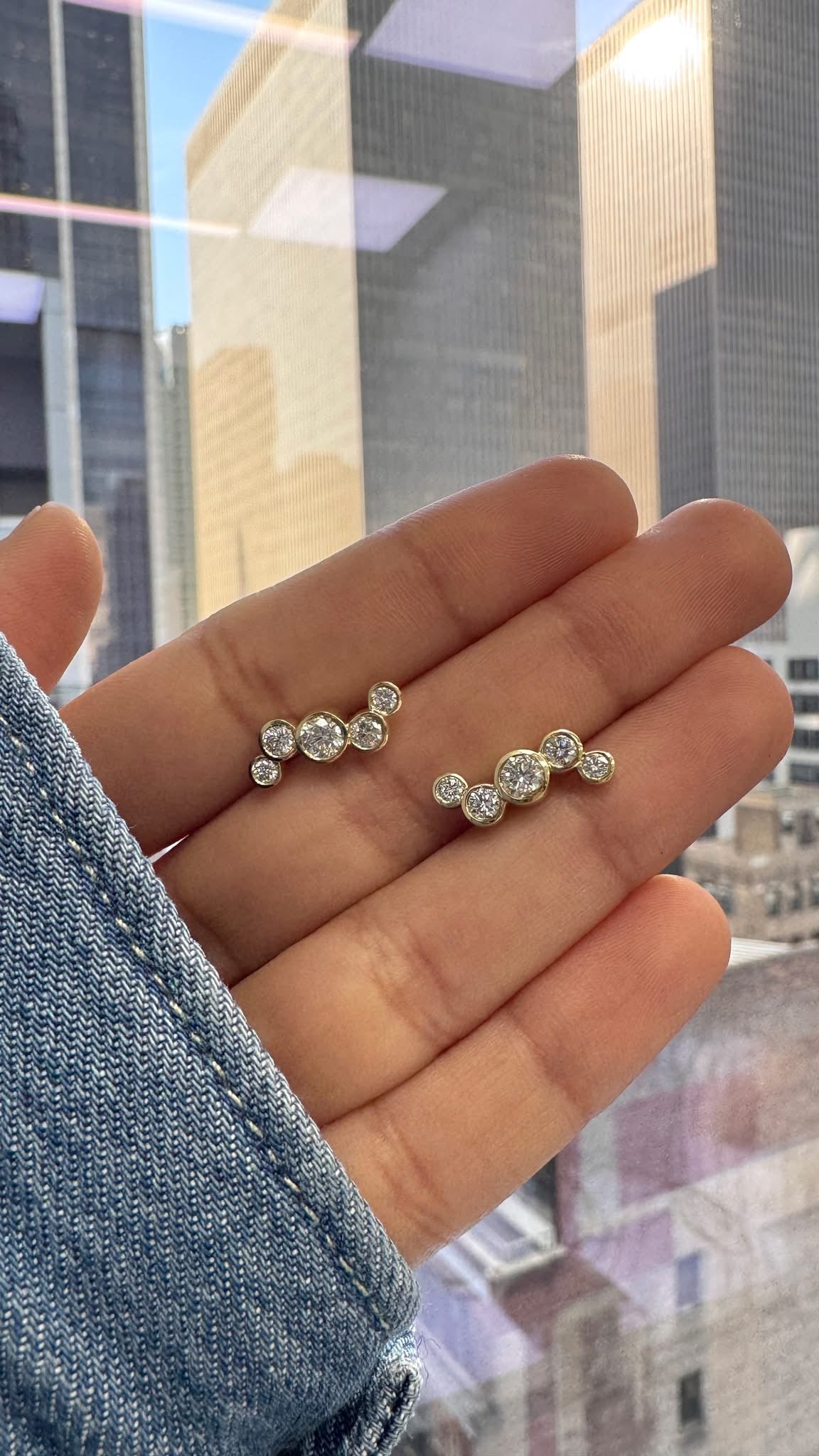 Diamond Bubble Climber Earrings