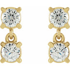 Two Stone Diamond Earrings