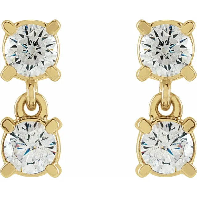 Two Stone Diamond Earrings