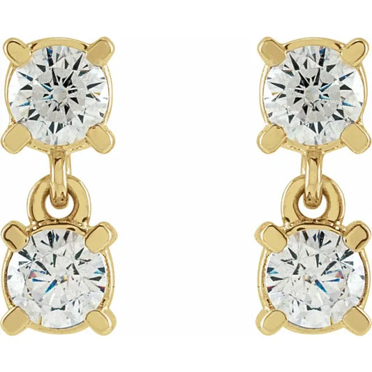 Two Stone Diamond Earrings