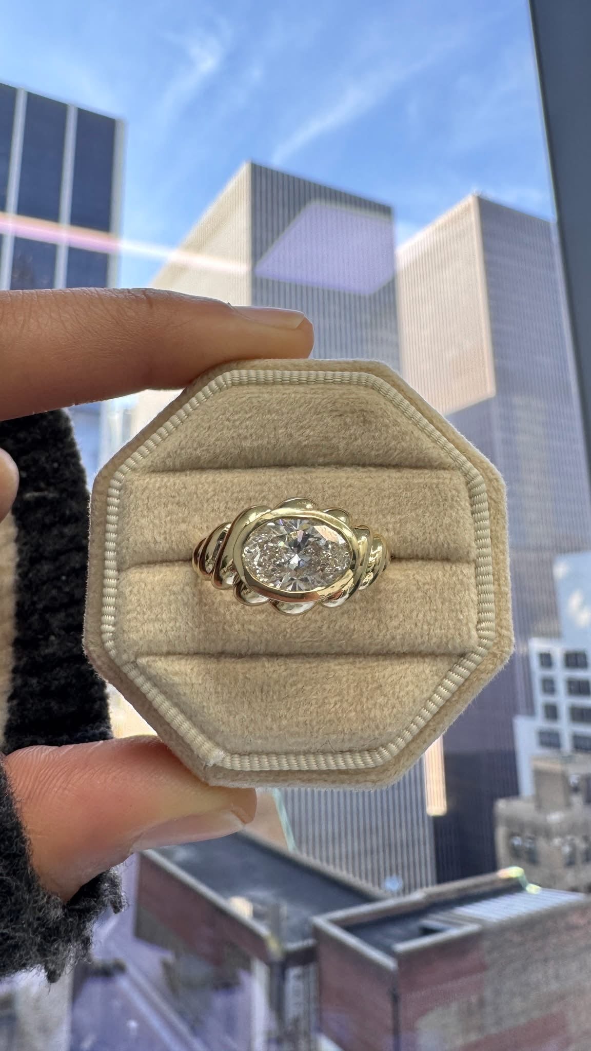 Oval Bezel Diamond Ring