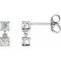 Two Stone Diamond Earrings