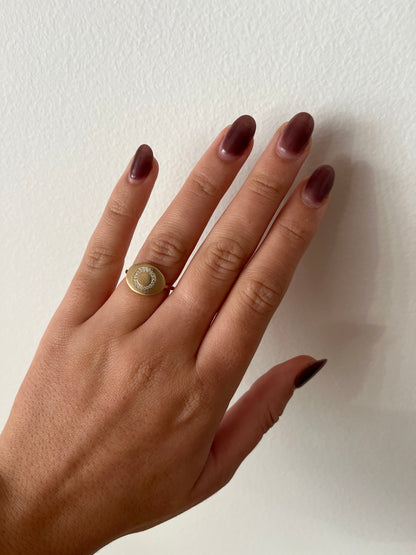 Natural Diamond Initial Ring