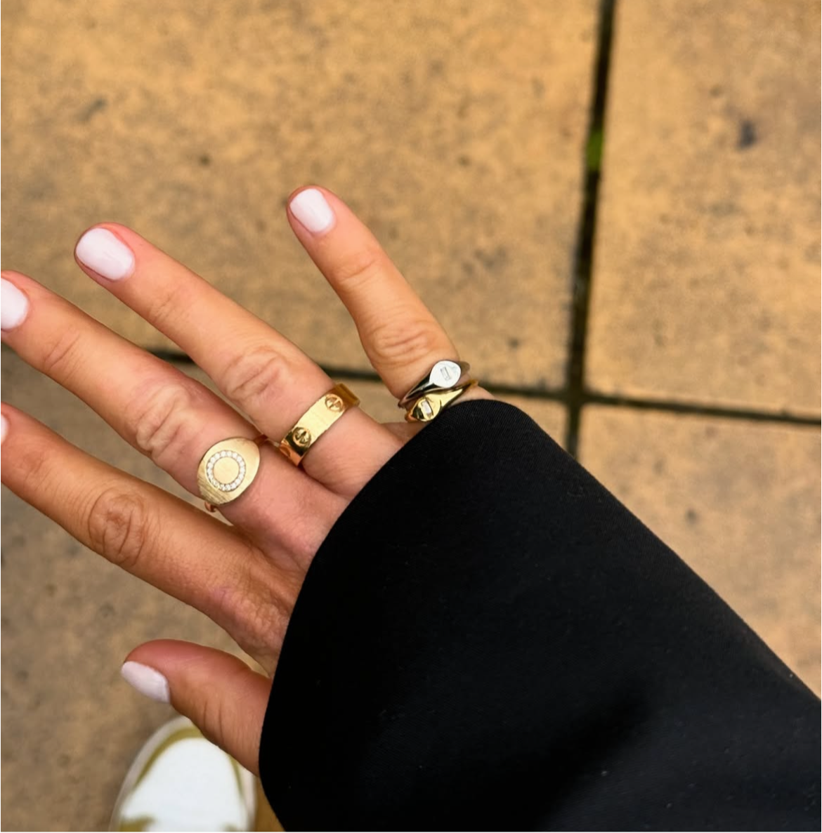 Natural Diamond Initial Ring