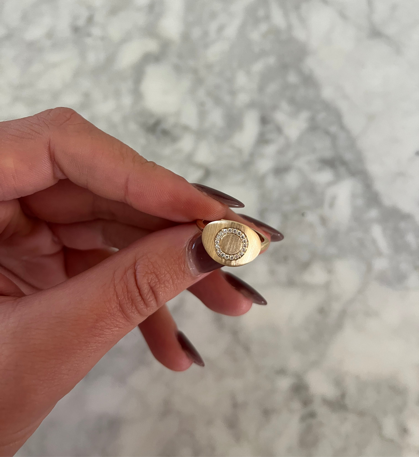 Natural Diamond Initial Ring