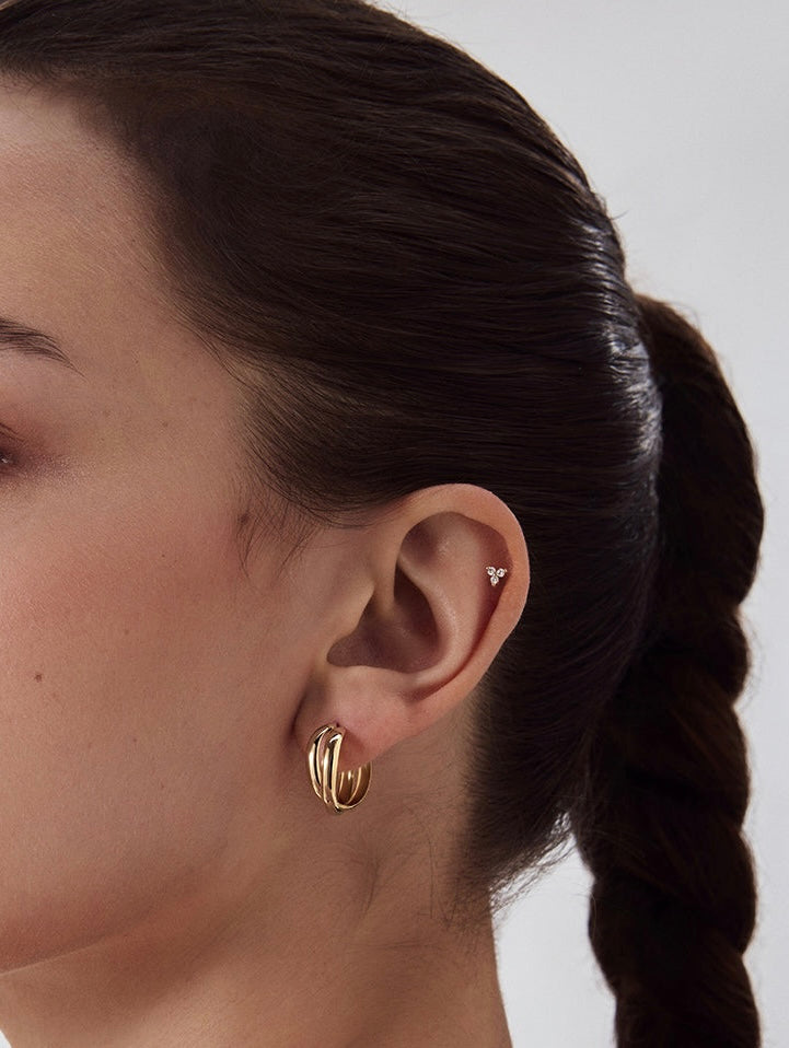 Double Gold Hoops