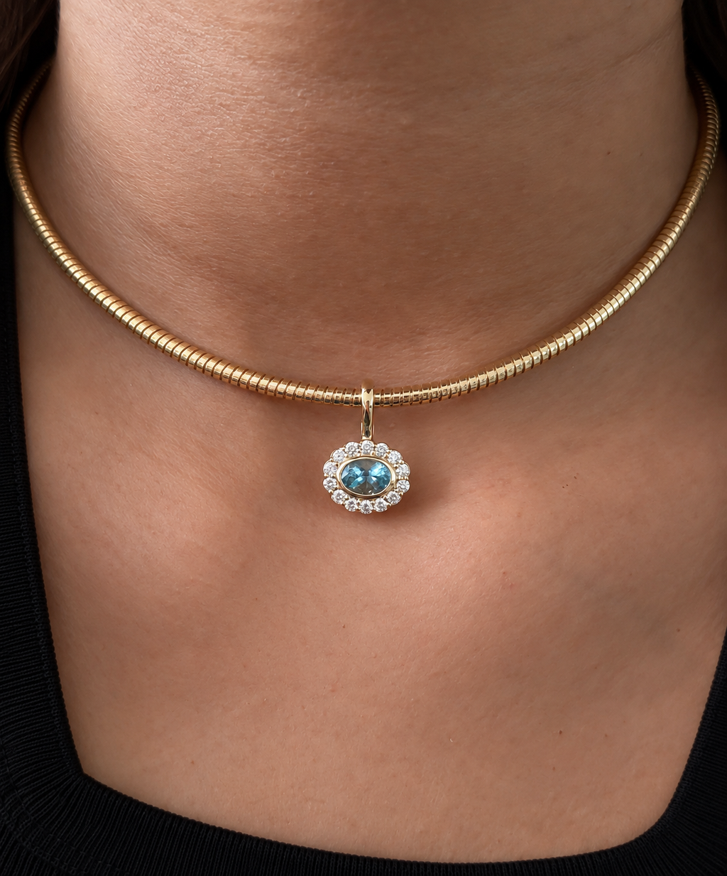 The Aquamarine Diamond Pendant