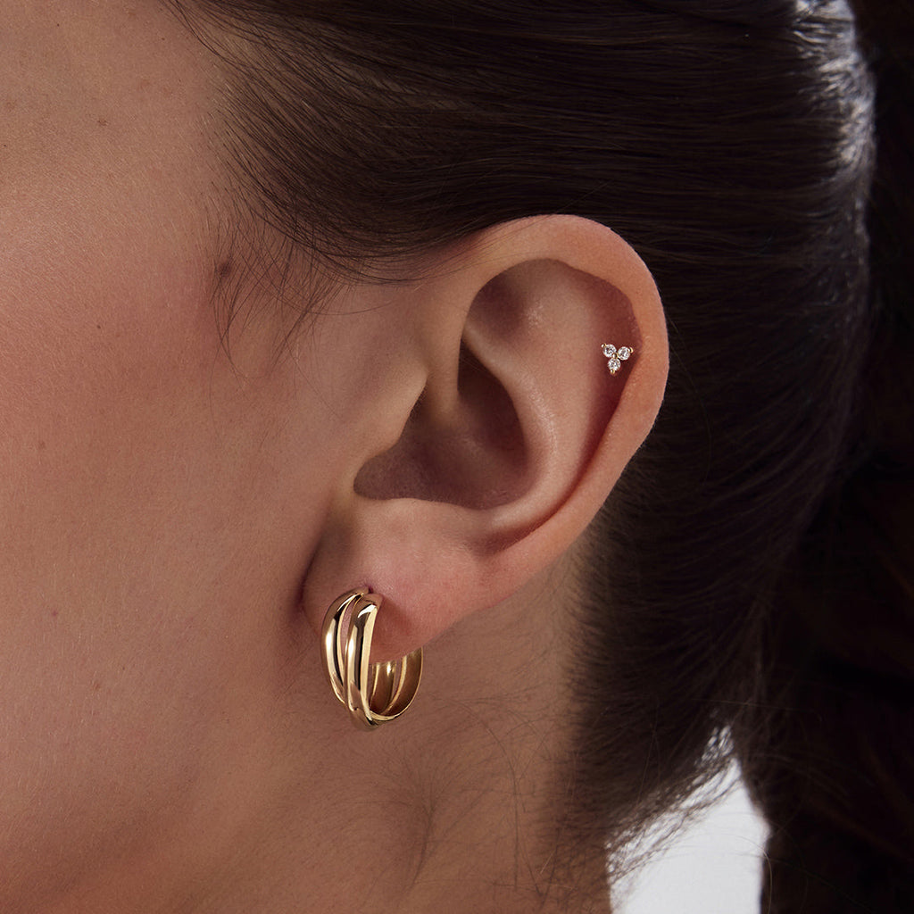 Double Gold Hoops