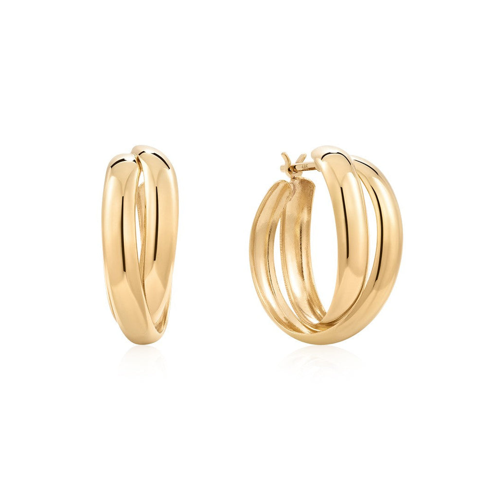 Double Gold Hoops