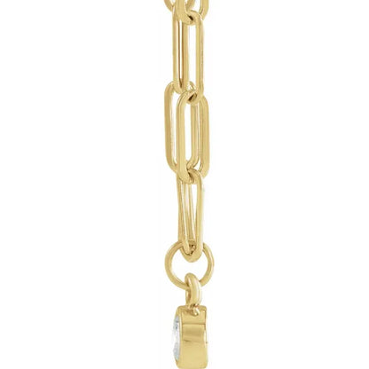 14K 1/10 CT Natural Diamond Micro Bezel-Set Necklace
