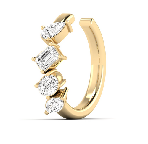 Multi-Shape Diamond Ear Cuff