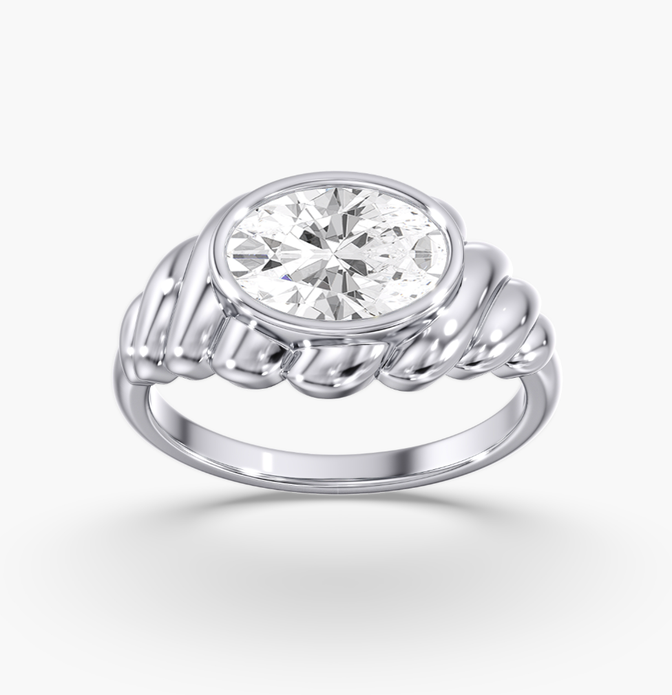 Oval Bezel Diamond Ring