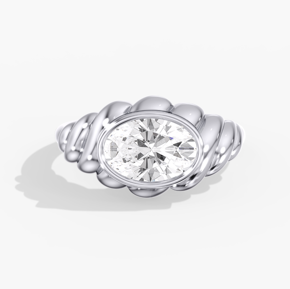Oval Bezel Diamond Ring