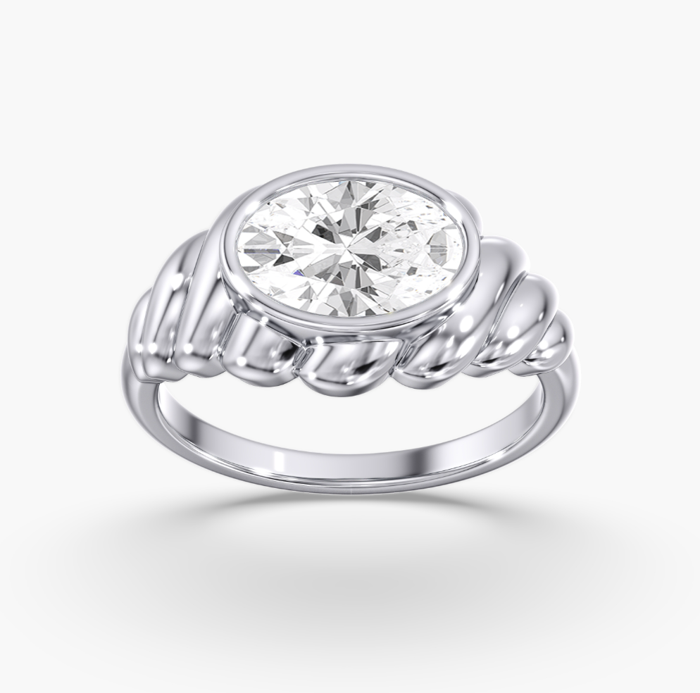 Oval Bezel Diamond Ring