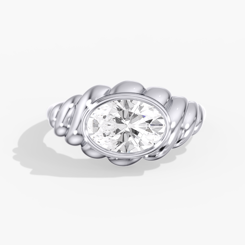Oval Bezel Diamond Ring
