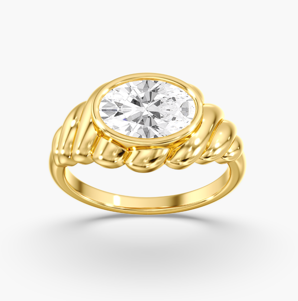 Oval Bezel Diamond Ring