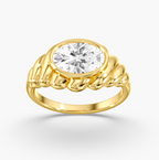 Oval Bezel Diamond Ring