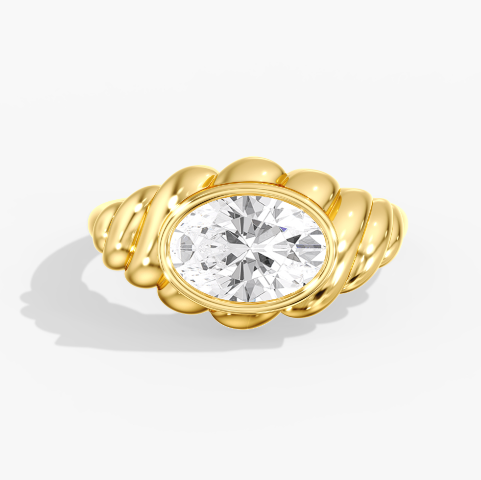 Oval Bezel Diamond Ring