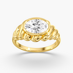 Oval Bezel Diamond Ring