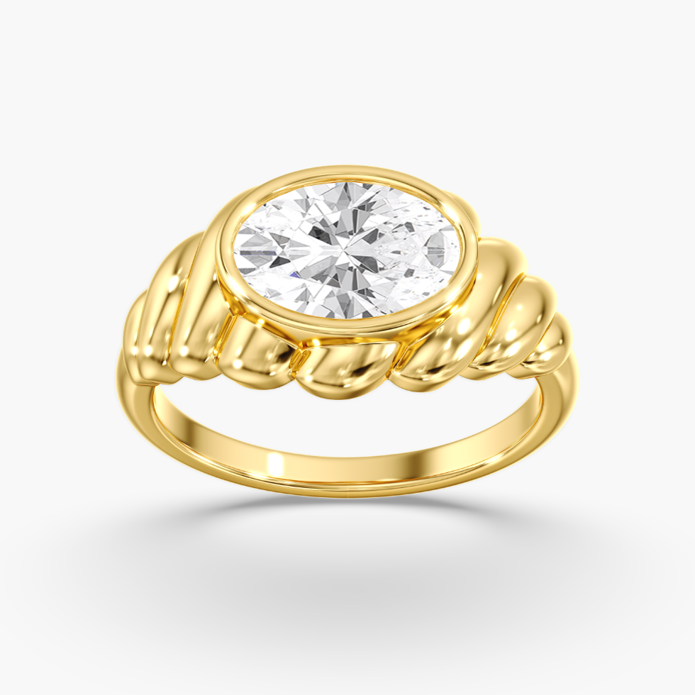 Oval Bezel Diamond Ring