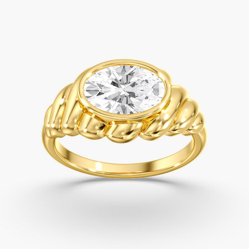 Oval Bezel Diamond Ring