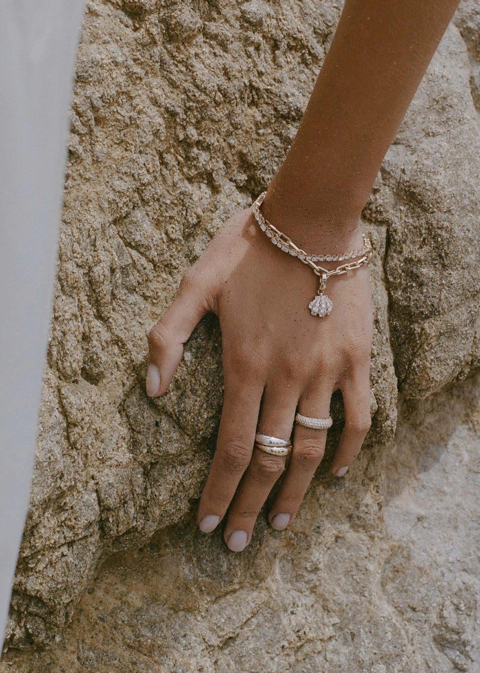 Pavé Diamond Shell Charm Bracelet - Kinn Studios - Selected by HJD